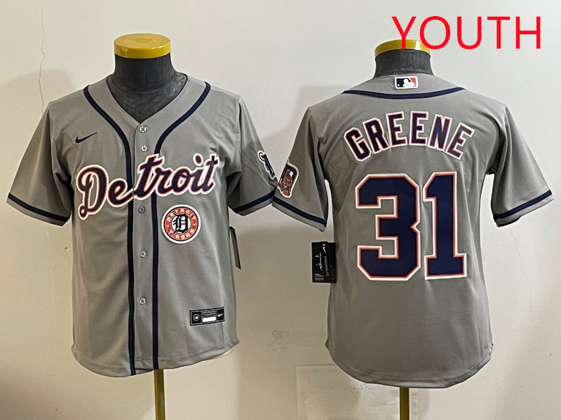 Youth 2025 Detroit Tigers #31 Greene grey Nike MLB jersey style 3